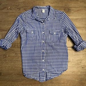 XS Blue gingham Old Navy collared shirt